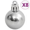 111 Piece White & Grey Christmas Bauble Set - Shatterproof Decor