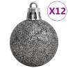 111 Piece White & Grey Christmas Bauble Set - Shatterproof Decor