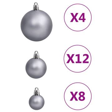 111 Piece White & Grey Christmas Bauble Set - Shatterproof Decor