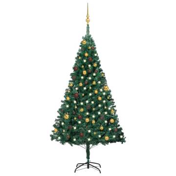 Artificial Pre-lit Christmas Tree with Ball Set - 180 cm Green