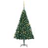 Artificial Pre-lit Christmas Tree with Ball Set Green 180 cm PVC Colour green and gold Size 180 x 95 cm Quantity in Package 1 Number of Branch Tips 