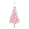 Artificial Pre-lit Christmas Tree with Ball Set Pink 120 cm PVC Colour pink and rose Size 120 x 65 cm Quantity in Package 1 Number of Branch Tips 