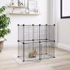 12-Panel Pet Cage with Door Black 35x35 cm Steel Size 1.5 cm Model 12-panel with door 