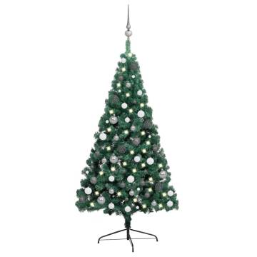 Artificial Half Pre-lit Christmas Tree with Ball Set - 240 cm