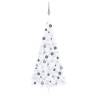 Artificial Half Pre-lit Christmas Tree with Ball Set White 240 cm Colour white and grey Size 240 x 125 cm Quantity in Package 1 Number of Branch Tips 