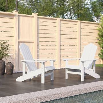 Garden Adirondack Chairs 2 pcs HDPE White - Elegant & Durable