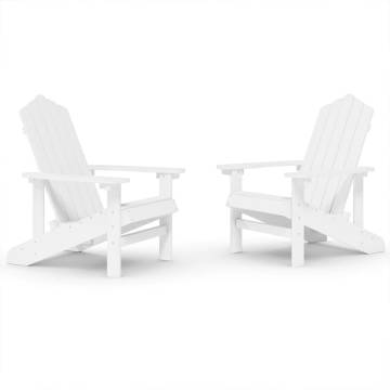 Garden Adirondack Chairs 2 pcs HDPE White - Elegant & Durable