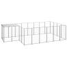 Dog Kennel Silver 8.47 m² - Durable Steel Enclosure for Dogs