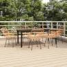 7 Piece Garden Dining Set Poly Rattan Colour brown Size 160 cm table length Number of 6 