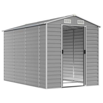 Light Grey Garden Shed 191x300 cm - Galvanised Steel