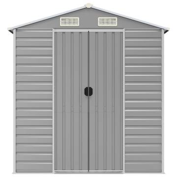 Light Grey Garden Shed 191x300 cm - Galvanised Steel