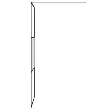 Walk-in Shower Wall Black 80x195 cm - Half Frosted ESG Glass