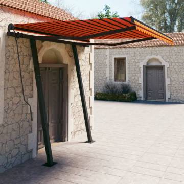 Manual Retractable Awning 3x2.5m - Orange & Brown