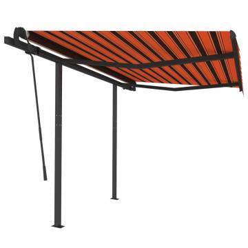 Manual Retractable Awning 3x2.5m - Orange & Brown