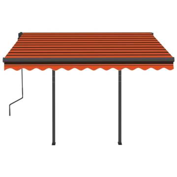 Manual Retractable Awning 3x2.5m - Orange & Brown