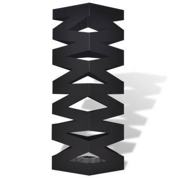 Modern Black Square Umbrella Stand - 48.5 cm Steel Holder