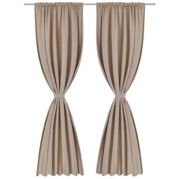 2 Pcs Cream Slot-Headed Blackout Curtains - 135 x 245 cm