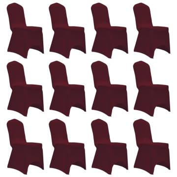 Stretch Burgundy Chair Covers - 12 pcs for Elegant Events