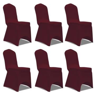 Stretch Burgundy Chair Covers - 12 pcs for Elegant Events