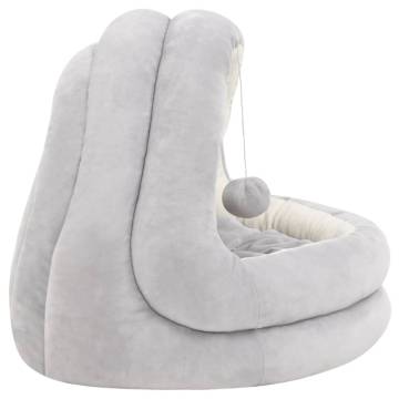 Luxury Cat Bed 50x50x45 cm in Grey and Cream - Hipomarket