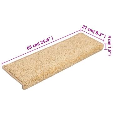 Brown Carpet Stair Treads - 15 pcs, 65x21x4 cm | HipoMarket