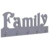 Wall Mounted Coat Rack FAMILY Grey 74x29.5 cm Colour grey (family) Quantity in Package 1 