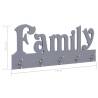 Wall Mounted Coat Rack FAMILY Grey - Functional Home Decor