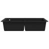 Overmount Kitchen Sink Double Basin - Granite Black | HipoMarket