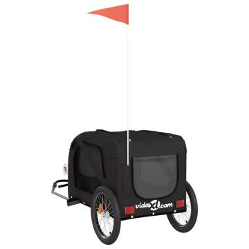 Pet Bike Trailer - Black Oxford Fabric & Iron | HipoMarket