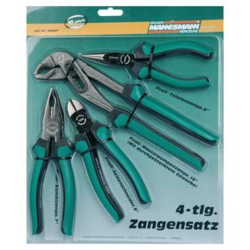 Brüder Mannesmann 4-Piece Pliers Set - Durable Steel 10997