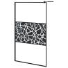 Modern Walk-in Shower Wall 115x195cm ESG Glass - Black Design