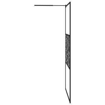 Modern Walk-in Shower Wall 115x195cm ESG Glass - Black Design