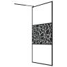 Modern Walk-in Shower Wall 115x195cm ESG Glass - Black Design