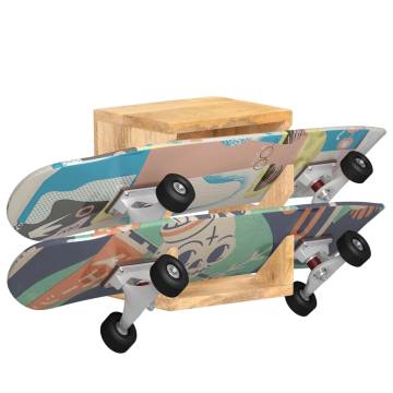 Wall Mounted Skateboard Holder - Solid Mango Wood | HipoMarket