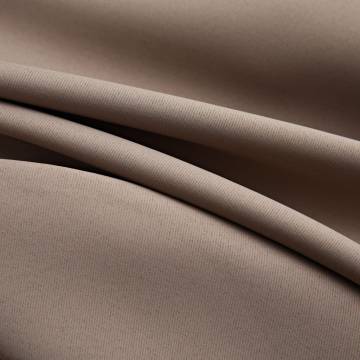 Elegant Taupe Blackout Curtains with Metal Rings | 140x225 cm