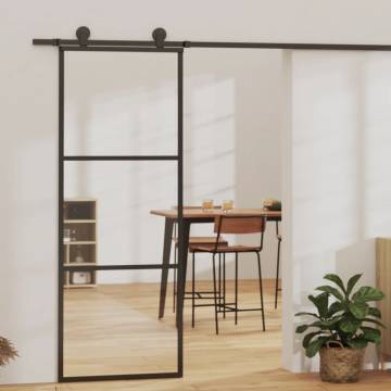 Sliding Door ESG Glass & Aluminium 76x205 cm Black | HipoMarket