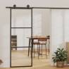 Sliding Door ESG Glass and Aluminium 76x205 cm Black Size 76 x 205 cm Quantity in Package 1 Model 2 horizontal bars 