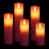 5 Piece Electric LED Candle Set with Remote Control Warm White Colour pink Quantity in Package 1 