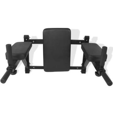 Wall-mounted Fitness Dip Station Black | HipoMarket UK