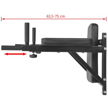 Wall-mounted Fitness Dip Station Black | HipoMarket UK