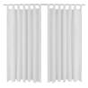 2 pcs White Micro-Satin Curtains with Loops 140 x 225 cm Colour white Size 225 cm Quantity in Package 2 