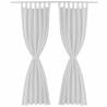 White Micro-Satin Curtains - 2 Pcs 140 x 225 cm | HipoMarket