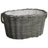 Stylish Grey Willow Firewood Basket with Handles - 60x40 cm