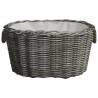 Stylish Grey Willow Firewood Basket with Handles - 60x40 cm