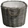 Stylish Grey Willow Firewood Basket with Handles - 60x40 cm