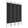 4-Panel Room Divider Black - Versatile & Foldable | HipoMarket