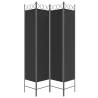 4-Panel Room Divider Black - Versatile & Foldable | HipoMarket