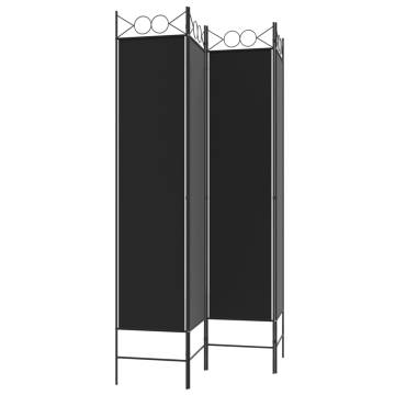 4-Panel Room Divider Black - Versatile & Foldable | HipoMarket