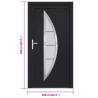 Front Door Anthracite 108x208 cm PVC | Security & Elegance