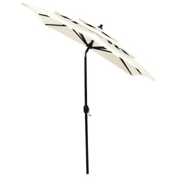 3-Tier Parasol with Aluminium Pole - Sand 2x2 m | HipoMarket